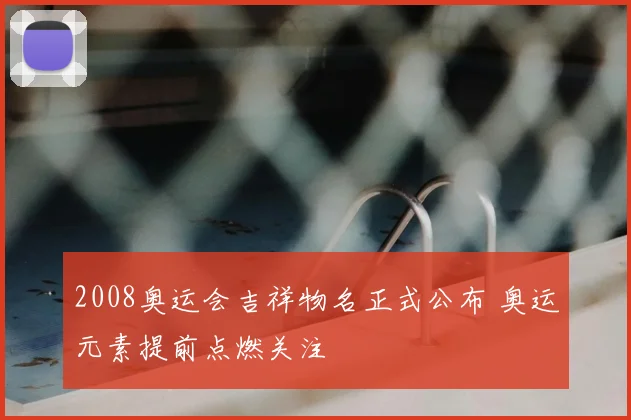 2008奥运会吉祥物名正式公布 奥运元素提前点燃关注